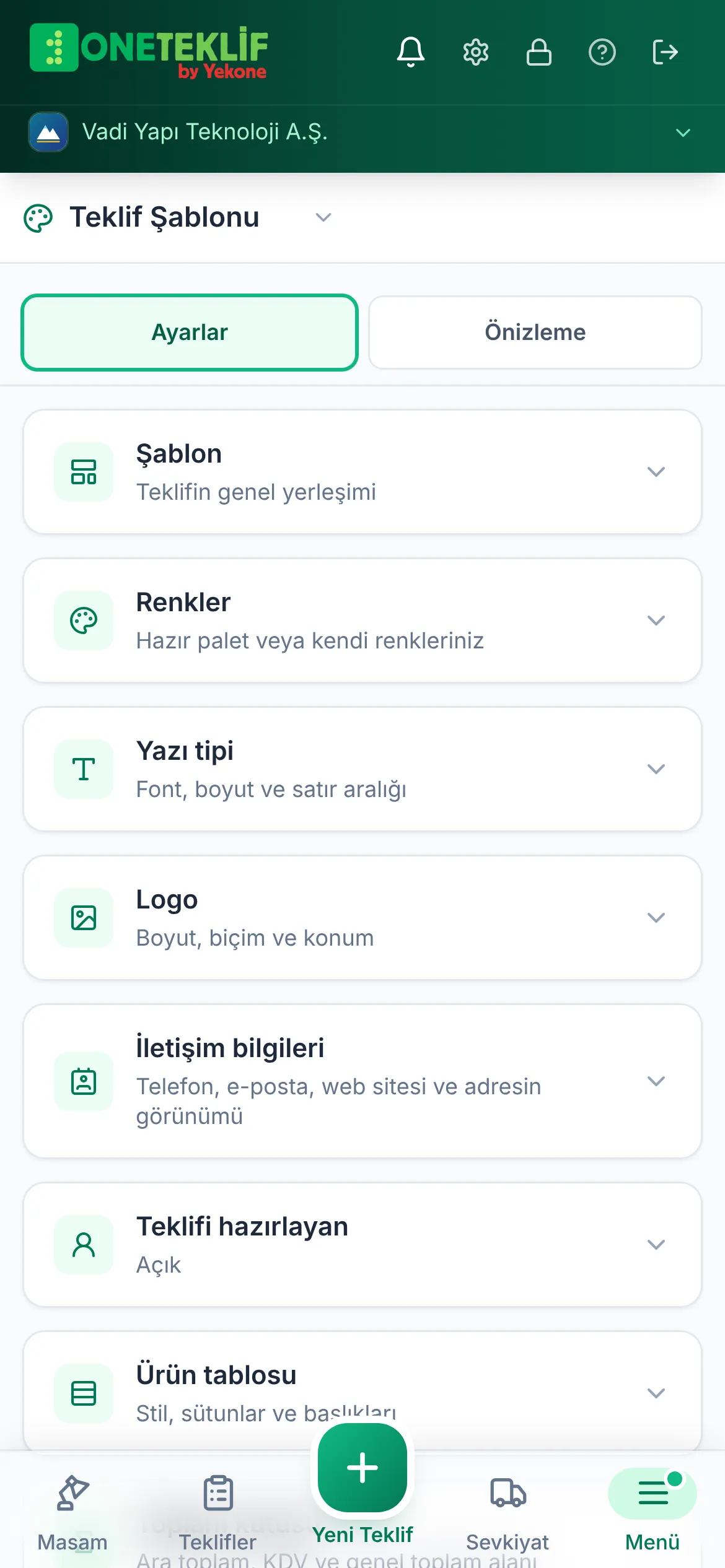 Mobilde şablon stüdyosu